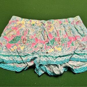 Lilly Pulitzer Pink and Green light weight short EUC